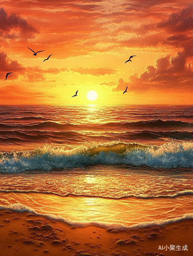 治愈心灵的海滩落日美景画面描述