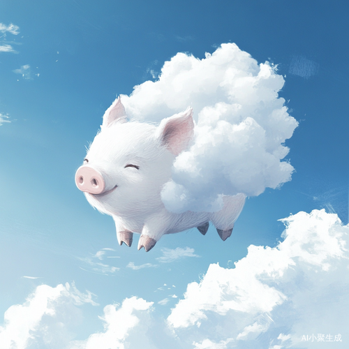 天空中的白云小猪