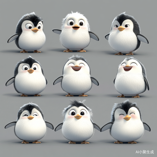 胖乎乎可爱小企鹅三D建模皮克斯风格