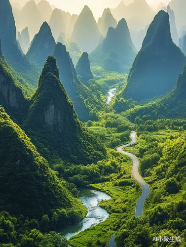 阳光洒向山间的治愈系绝美风景