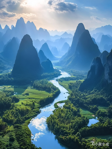 阳光洒向山间的治愈系绝美风景