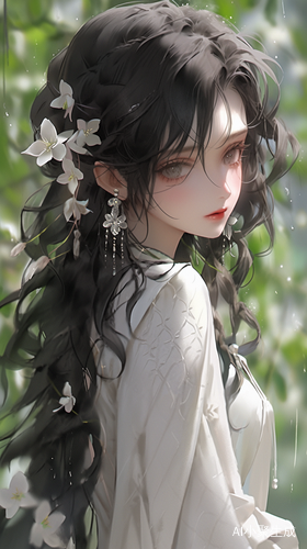 古风小仙女半身照古代长发女孩精致可爱
