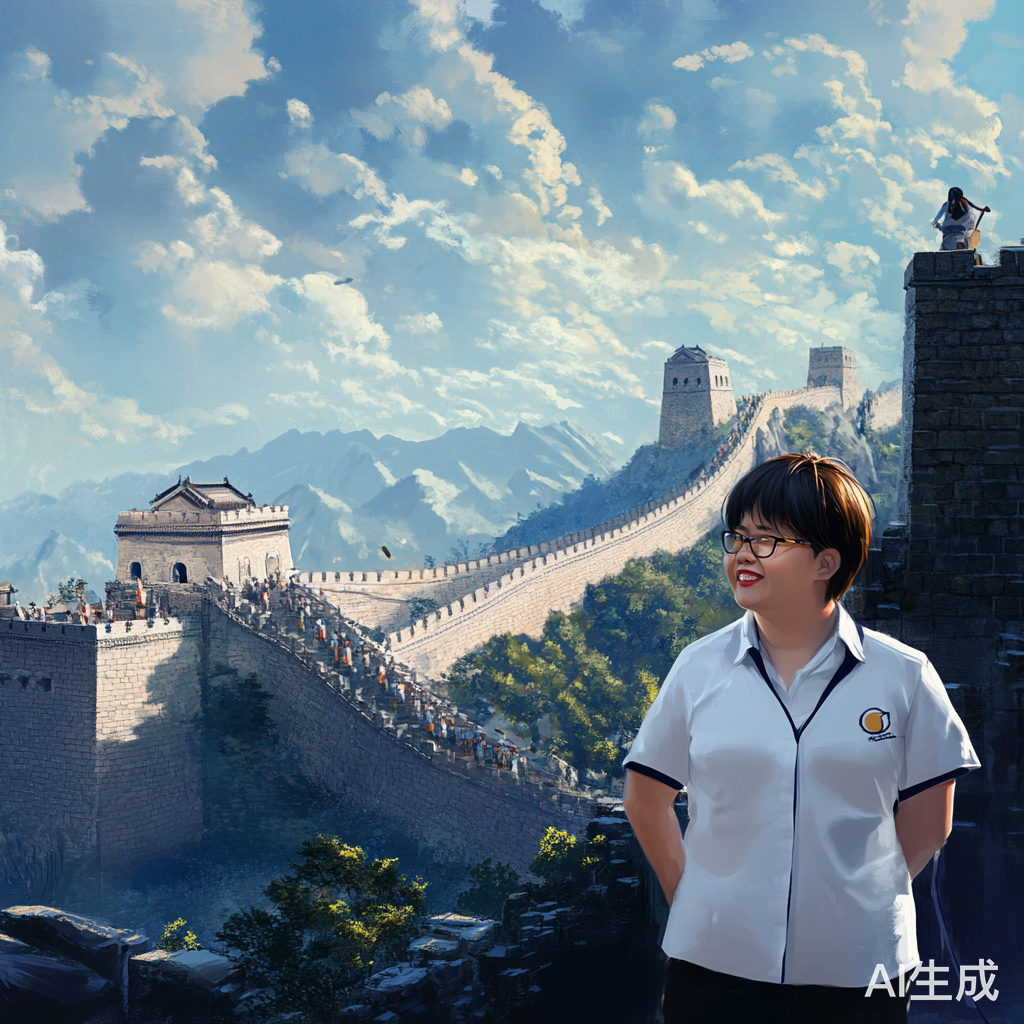 背景改成长城上的壮丽风景