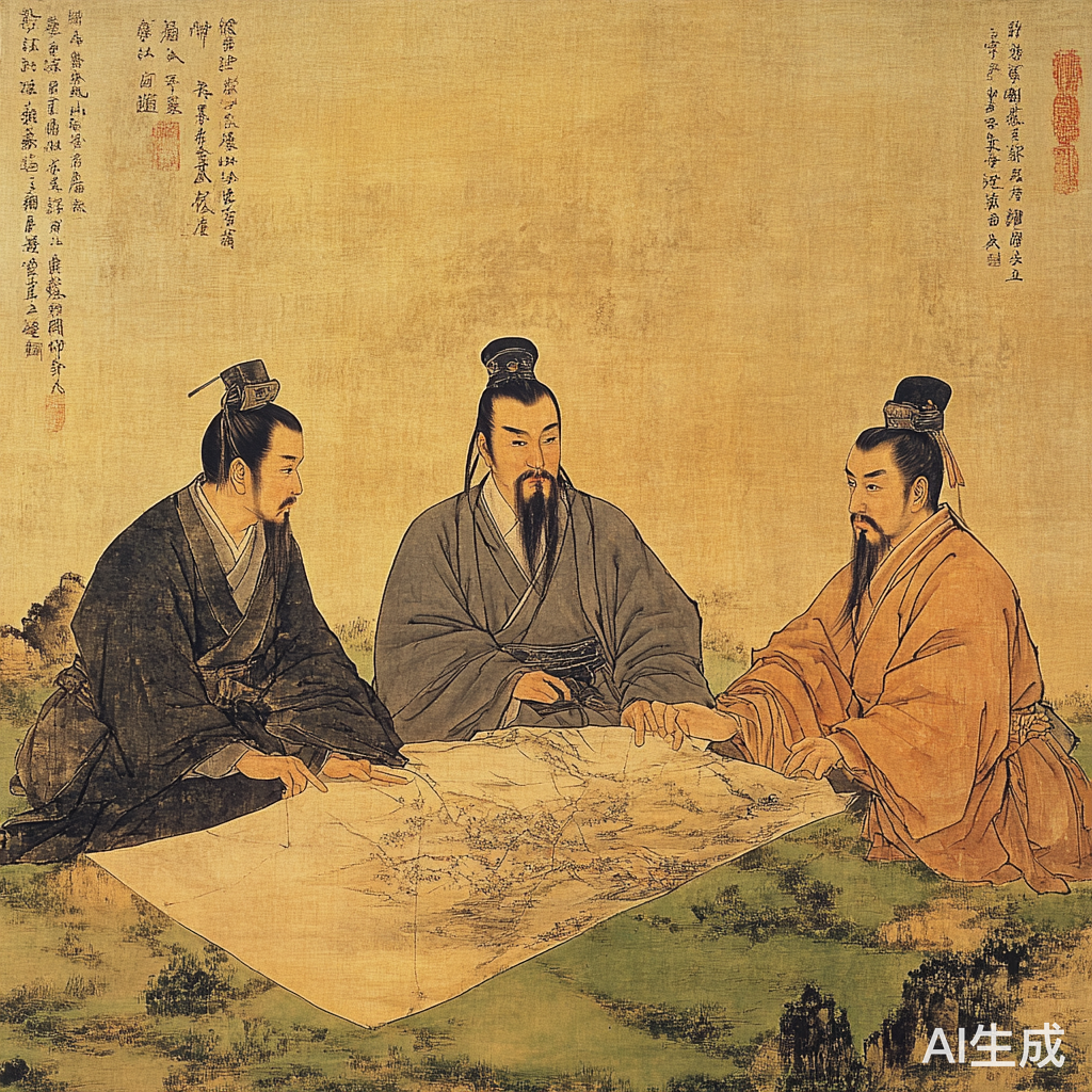 刘邦张良陈平严肃商议垓下战局