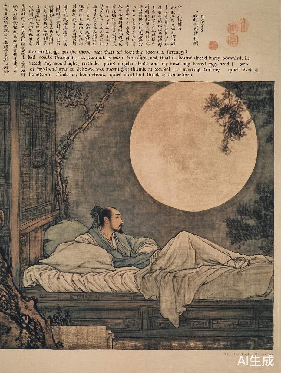 李白静夜思中对故乡深切的思念