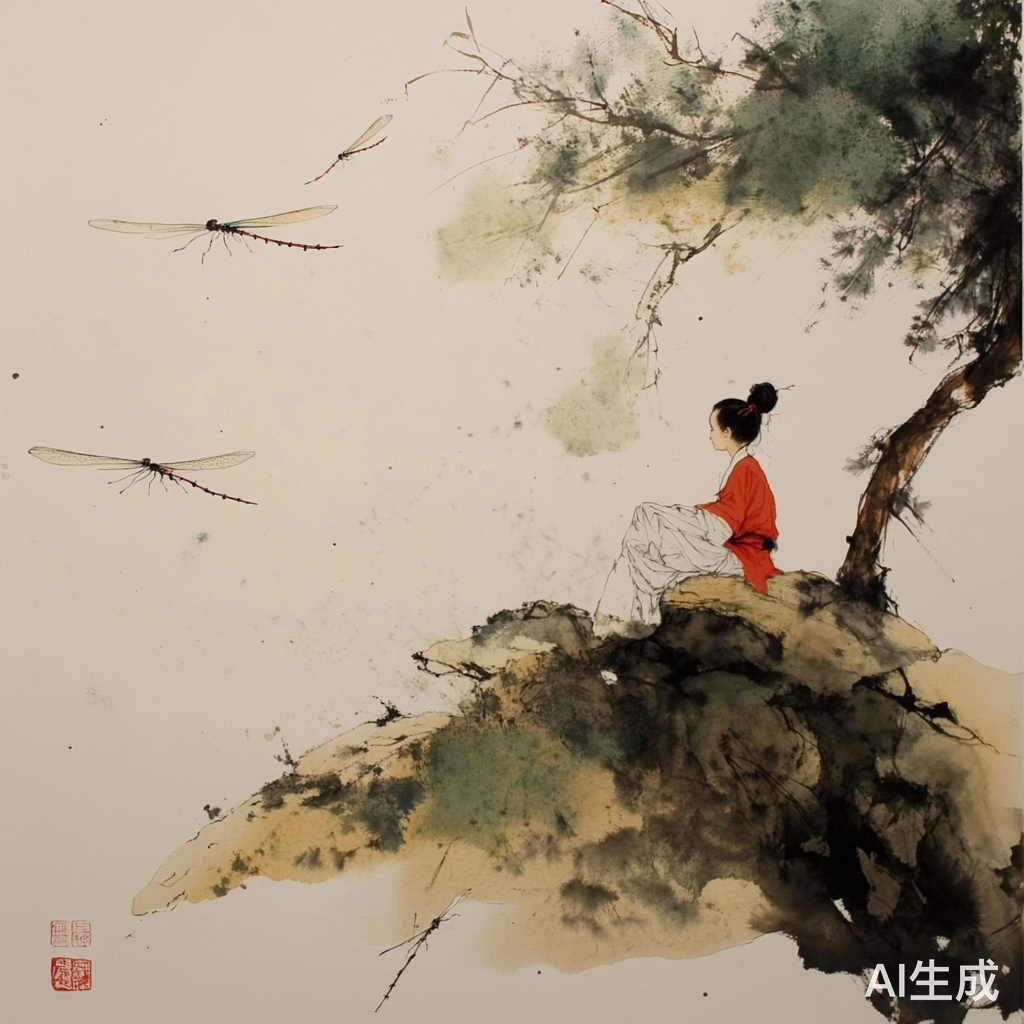 小荷与蜻蜓的初夏景象