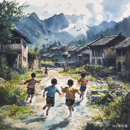 80年代田野小山村的孩童嬉戏时光