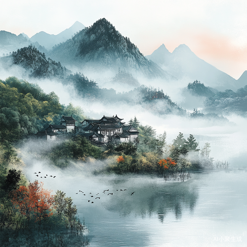 水墨丹青与摄影的完美结合展现山水如画的艺术世界
