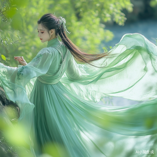 汉服女侠飞扬飘逸的玄力与动人美姿