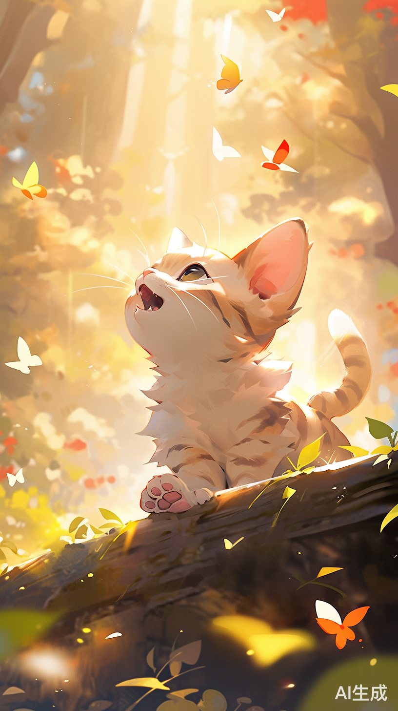 萌猫在大自然中快乐享受