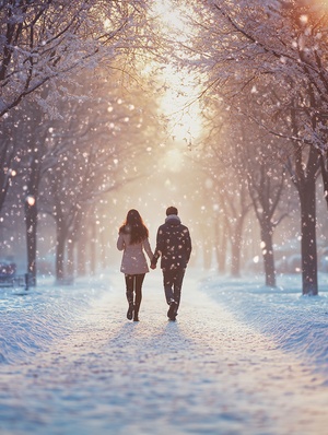 couple running hand in hand, tree snow, blurry feeling, a detailed matte painting, inspired by hallsteinn sigurğsson video art, google glass, google maps street view, super detail image quality clear 8k image quality sigma 1 0 - 2 0 mm, color grade ar 1:1 iw 2 v 5.2