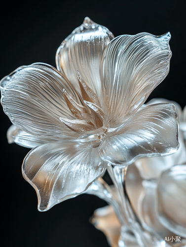 Exquisite Glass Carved Flowers with Crystal Clarity and Fine Details