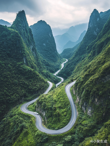 治愈性自然风景与城市交通的和谐美