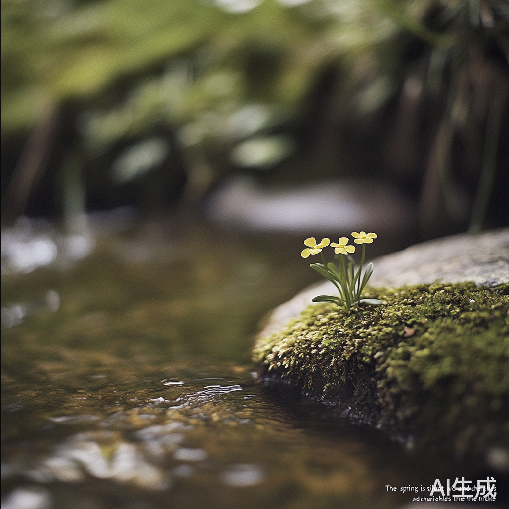 泉眼无声细流静谧珍惜流淌