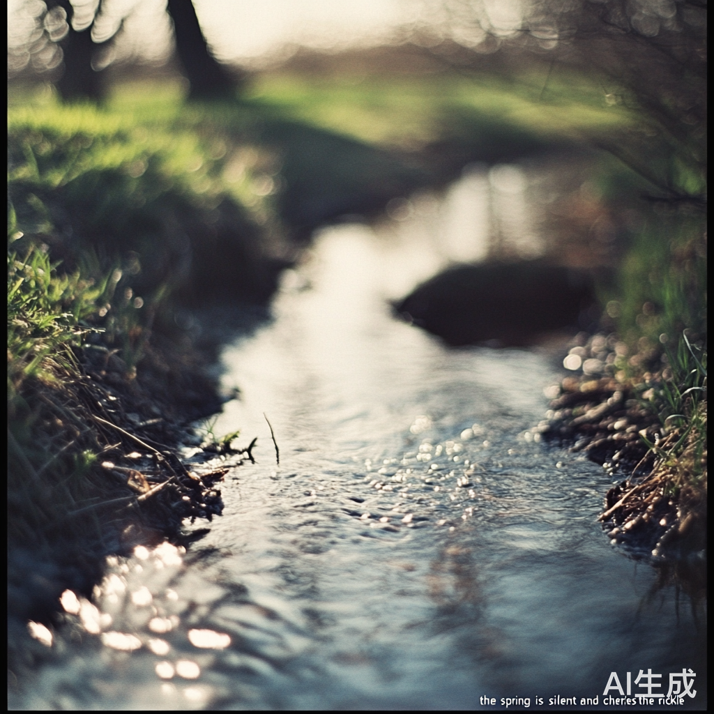 泉眼无声细流静谧珍惜流淌