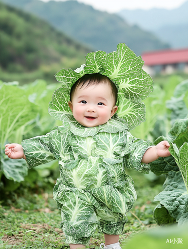 Cabbage Baby Costume Show Featuring Adorable Chubby Babies Dancing in Leafy Outfits