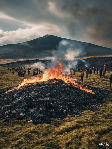 冰岛火山爆发与人们的恐惧美丽影像