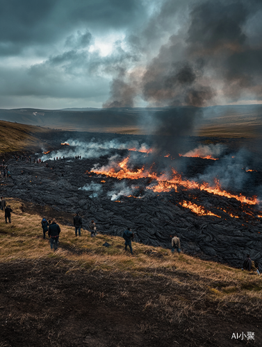 冰岛火山爆发与人们的恐惧美丽影像