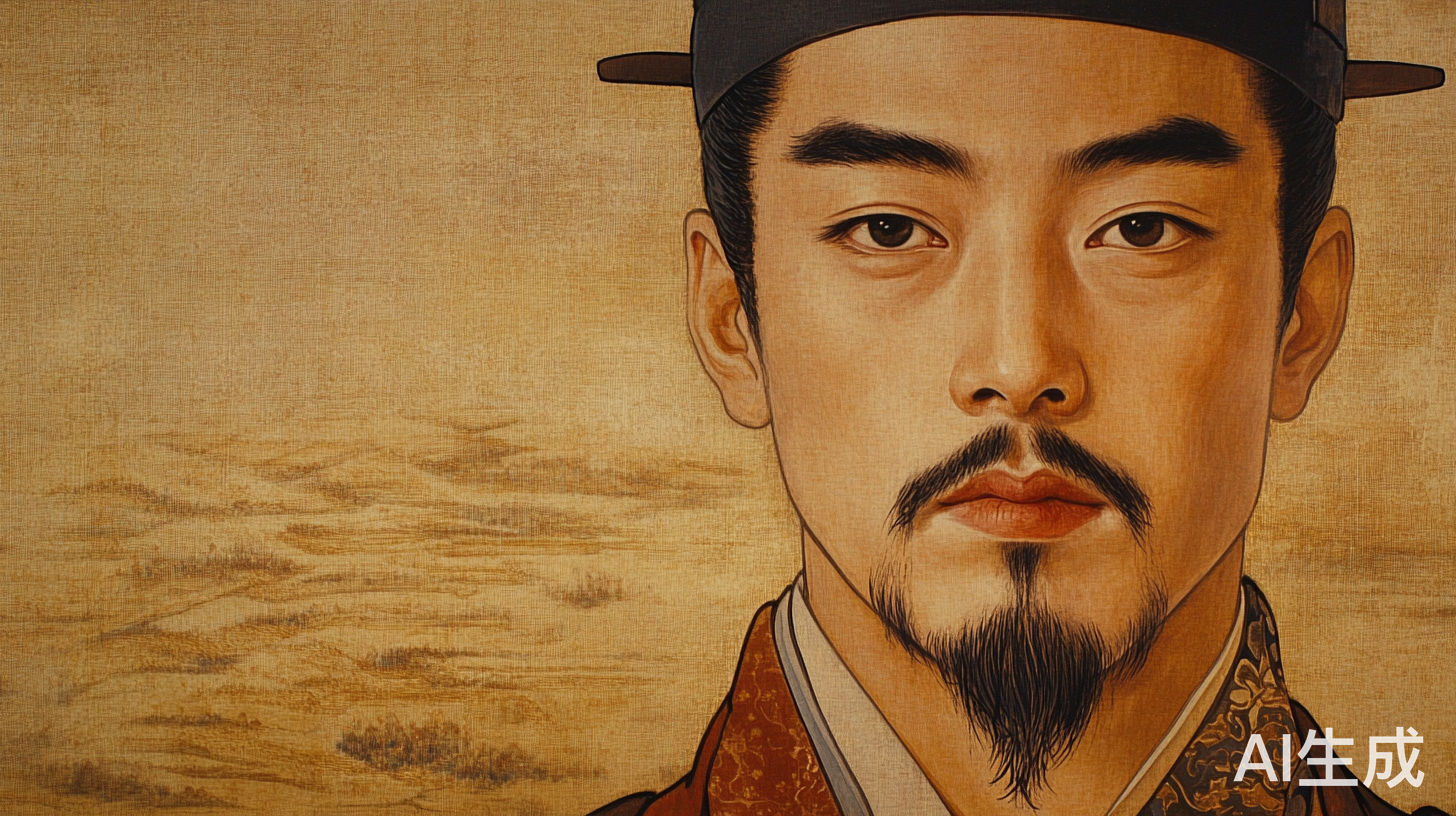 朱元璋年轻时画像背景贫瘠农田
