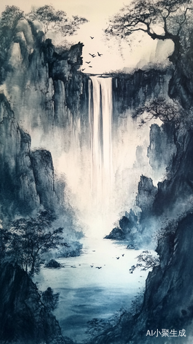 五指山壮观湖泊与瀑布的自然景观