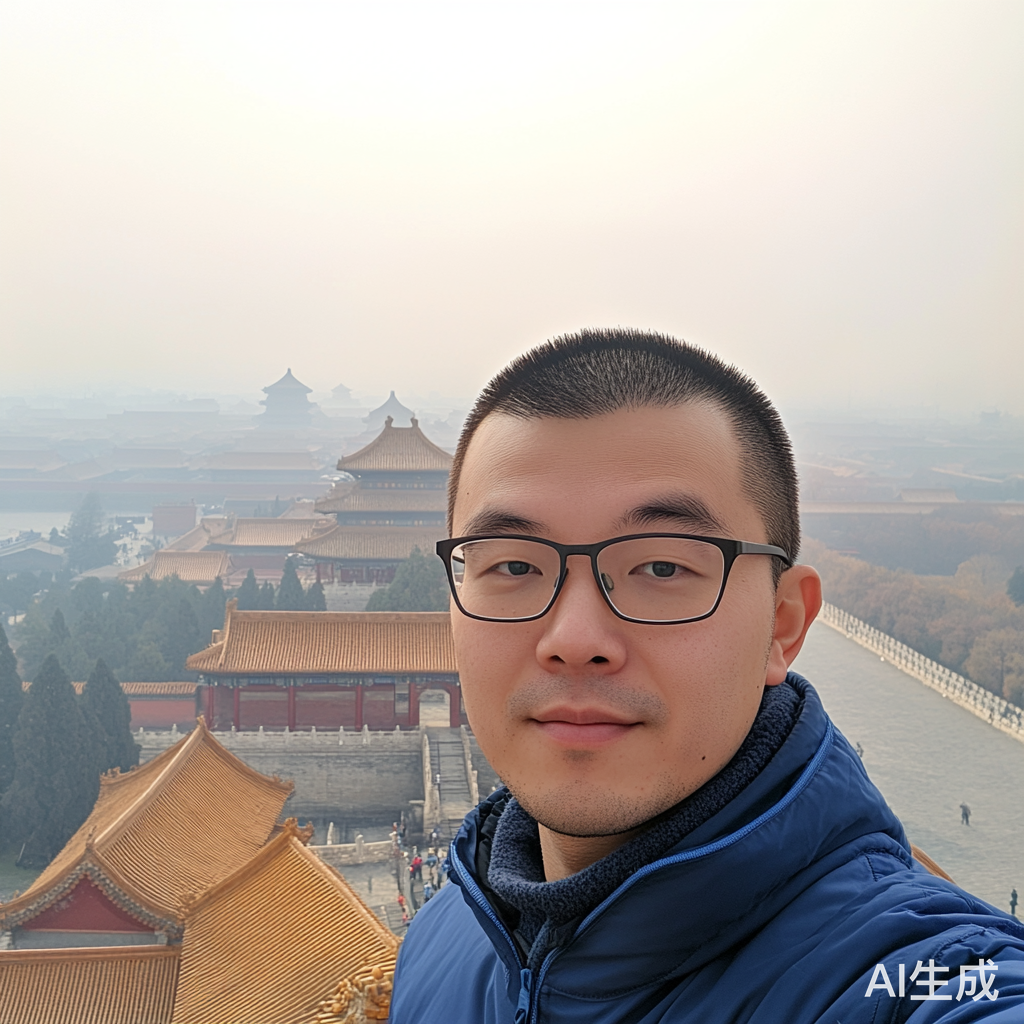 亚洲男子在故宫自拍展现快乐与深情