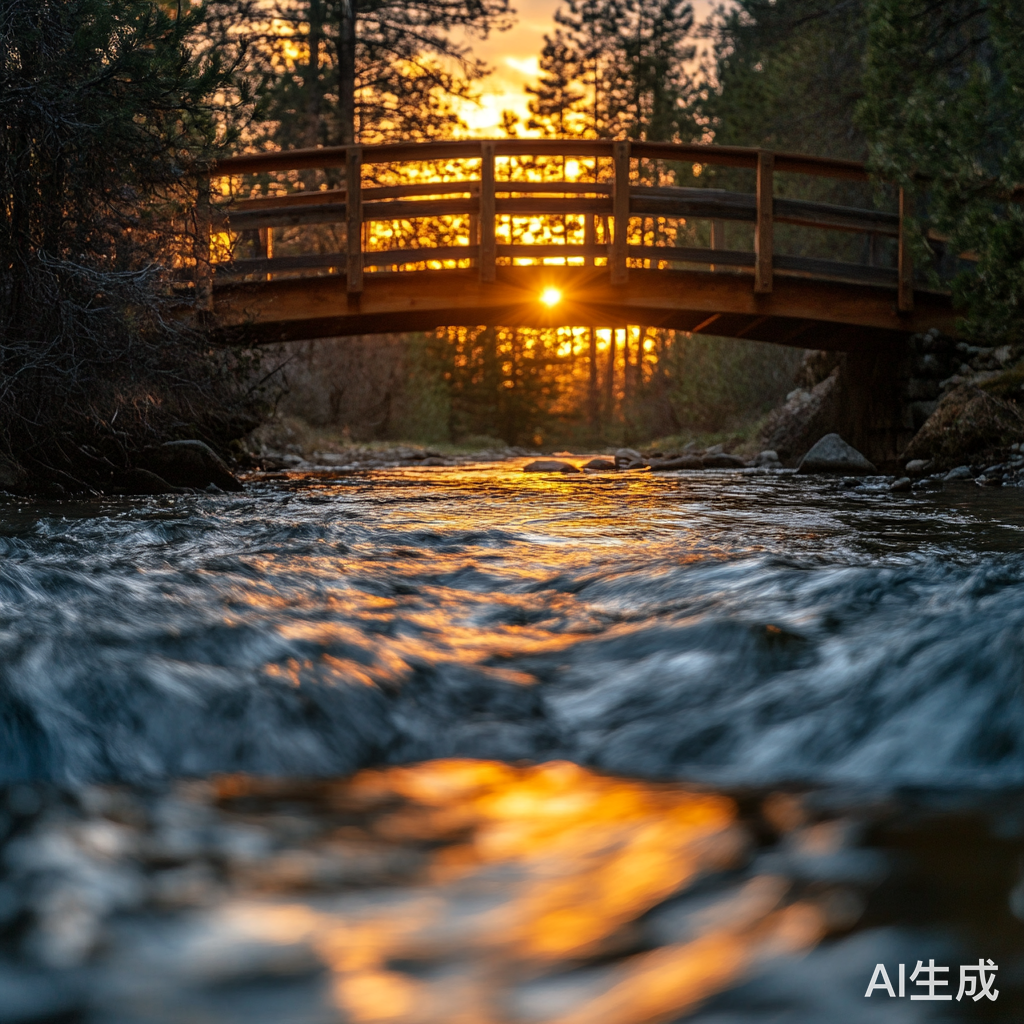 夕阳下的小桥流水