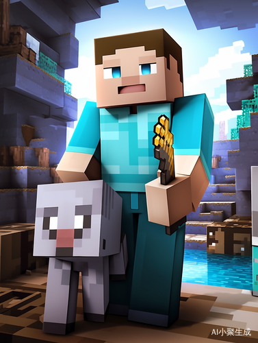 蒙古工厂中自信男生与Minecraft史蒂夫的激烈战斗