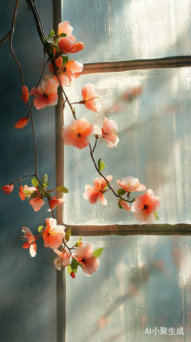 Vibrant Blossoms Adorning a Window Creating a Natural Atmosphere