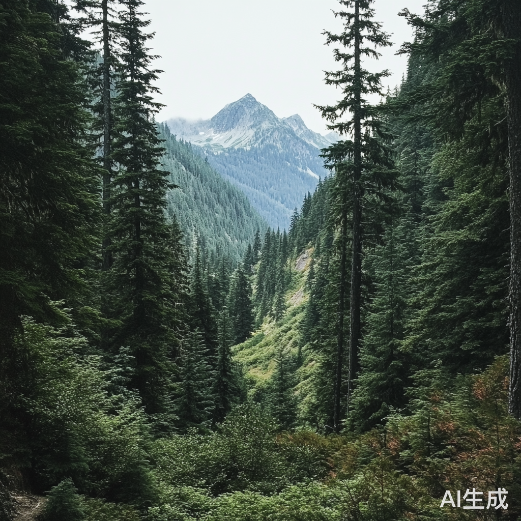 半山腰被茂密树林环绕