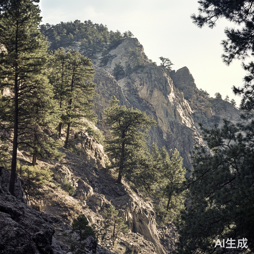 半山腰被茂密树林环绕