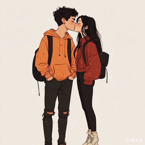 现代装少女与少男少女间的爱情与伤感