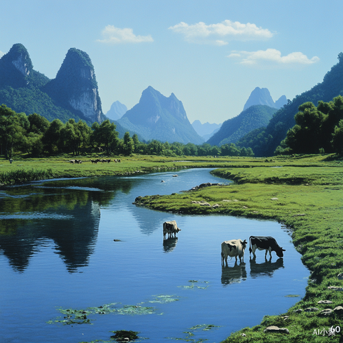 美丽中国乡村的宁静与和谐自然景观