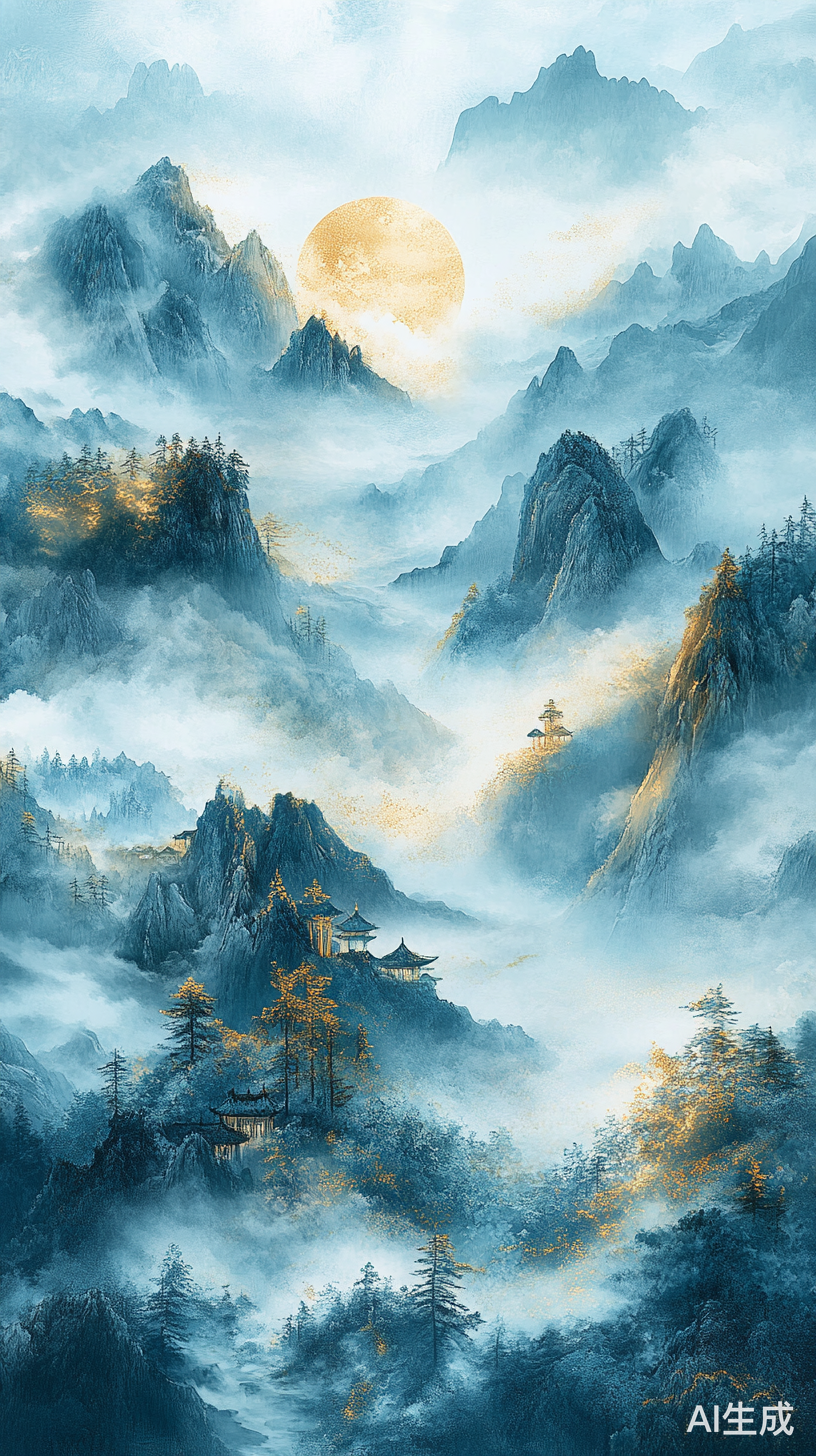 梦幻般的宁静仙境描绘