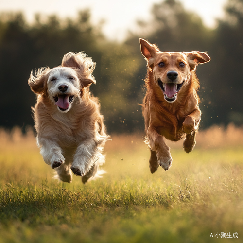 年长狗与年轻狗的跑步比赛
