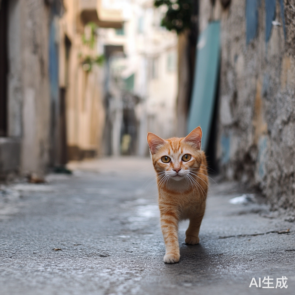 橘猫在街道上流浪的故事