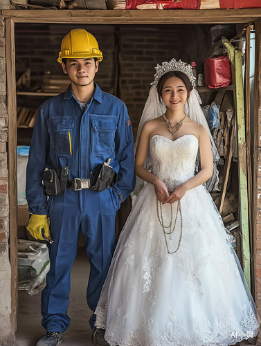 现代中国婚礼场景年轻男女的专业摄影作品