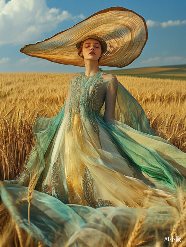 Spring Serenity in a Golden Wheat Field