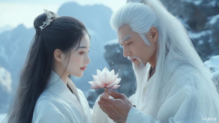 天山雪莲下的花影与血红双眸的相遇