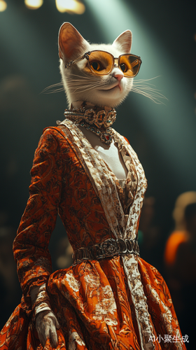 拟人猫时尚潮牌礼服走秀炫酷全景展示