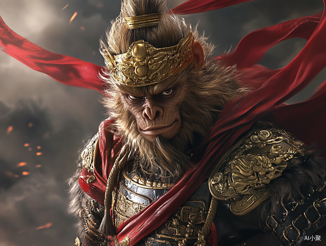 Indomitable Monkey King Sun Wukong in Armor and Cape