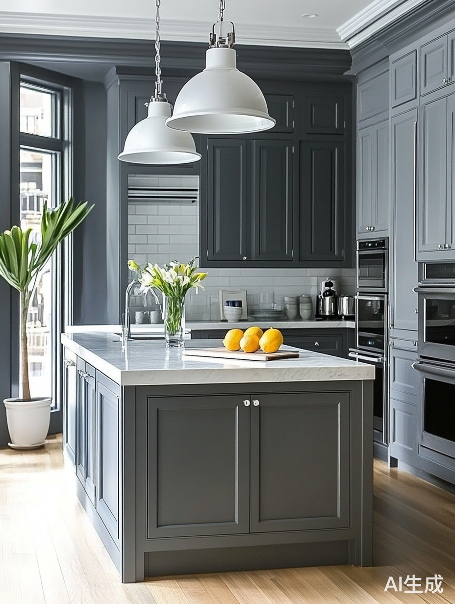 灰白色厨房设计图片展示