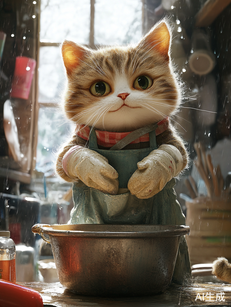 猫猫刷碗的现实风格穿搭