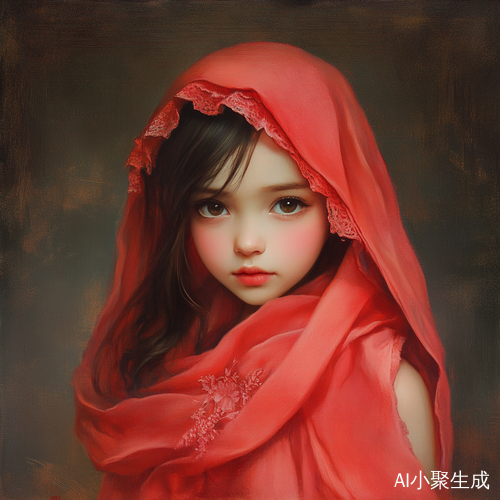 穿着红色古装的女孩
