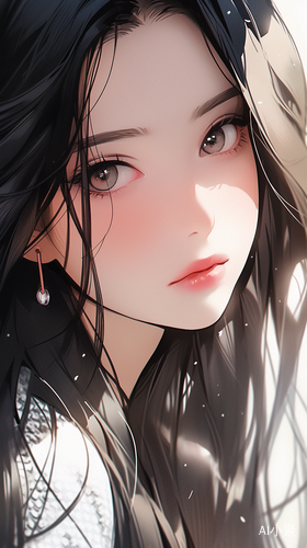 绝美二次元美少女 stunning anime girl with delicate features