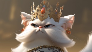 3D，ultra high definition concept art cartoon picture. cat，Chinese，high detail iconic character. standing_split of curvaceous face. hair of loincloth. close-up shot. 8K detail.ancient cat. highly detailed character design, mid closeup, elderly greek cat goddess, onmyoji detailed art. cell shaded. Hestia niji 5 ar 9:16