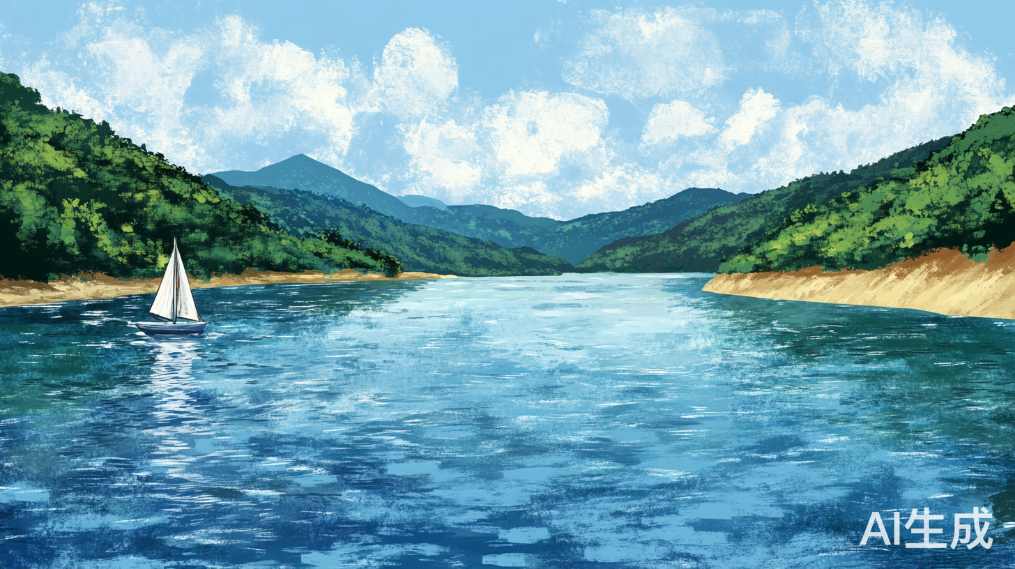 江面绘画技巧与山川帆船的表现