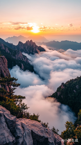 泰山晨曦云雾缭绕8K超高清壮丽风景