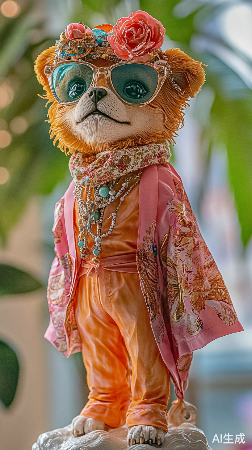 时尚柴犬时装秀展现高端设计风格的豪华T台