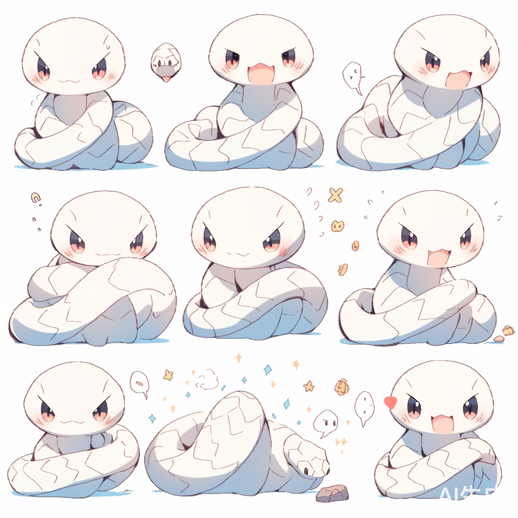 冰块与白色蛇的奇幻结合