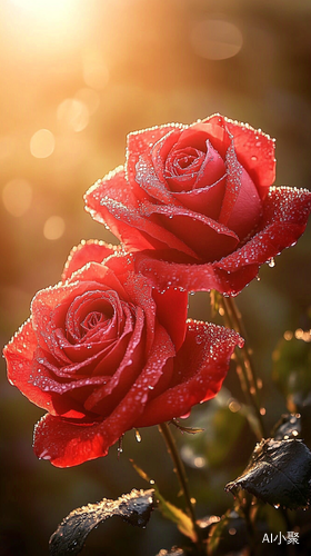 Dew kissed roses in serene dawn garden capturing beauty and new beginnings